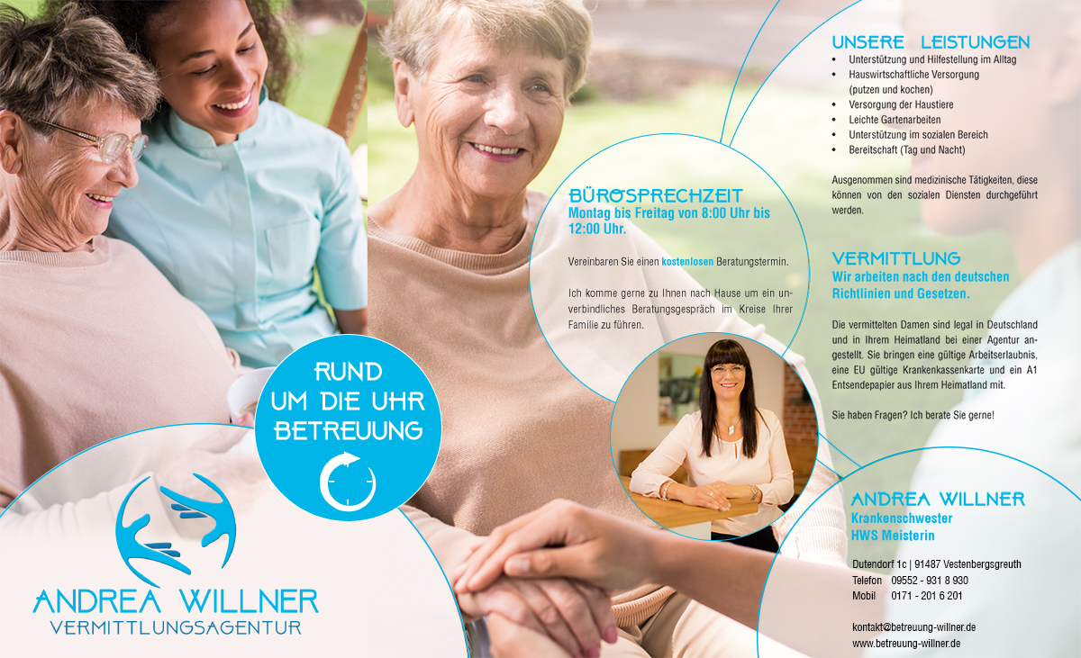 Andrea Willner Vermittlungsagentur - Rund um die Uhr Betreuung